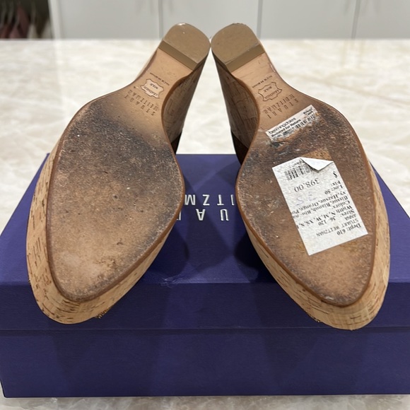 Barely worn Stuart Weitzman sparkly Anna cork wedge. Size 7.5 - Picture 4 of 6